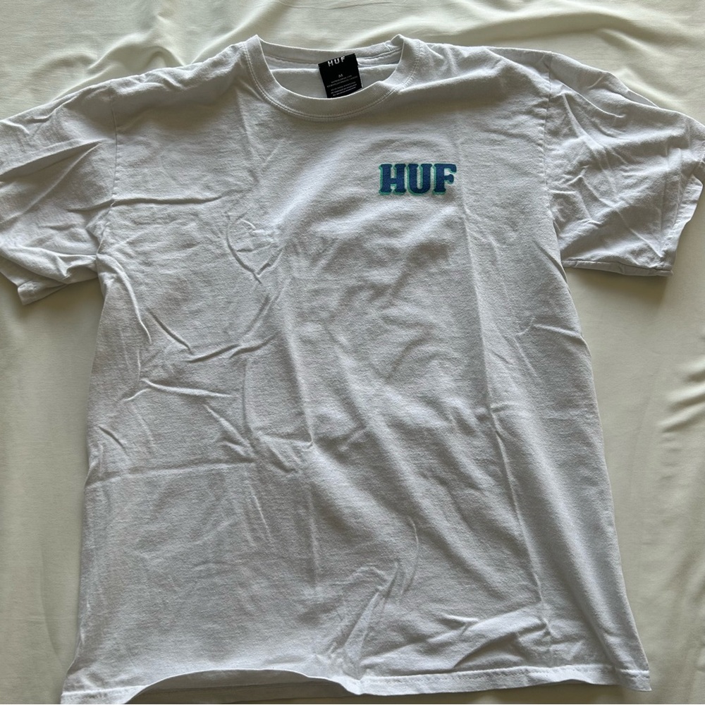 HUF white tshirt, size M